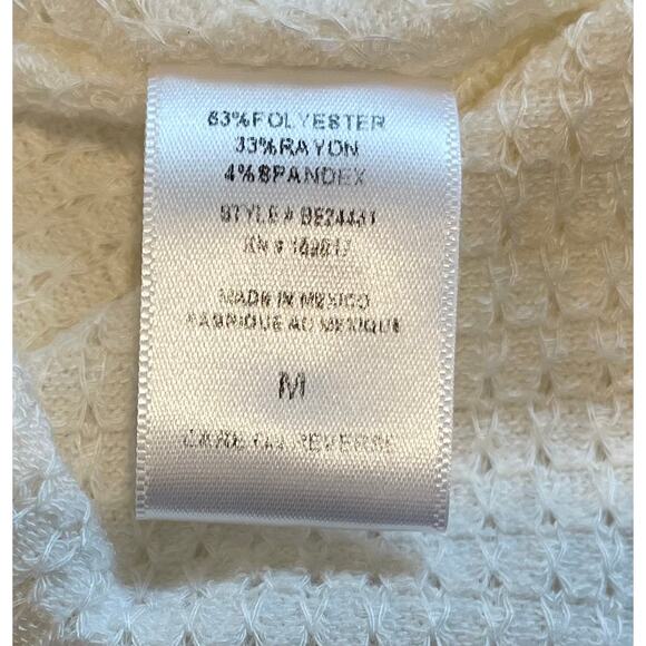 Altar’d State Tinsley Pieced Tunic Top Sz M Cream Waffle Knit Vanilla Girl Soft - Picture 5 of 8